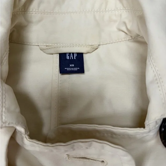 Gap Y2K Creme Trenchcoat 100 Cotton Size XS - Picture 4 of 8